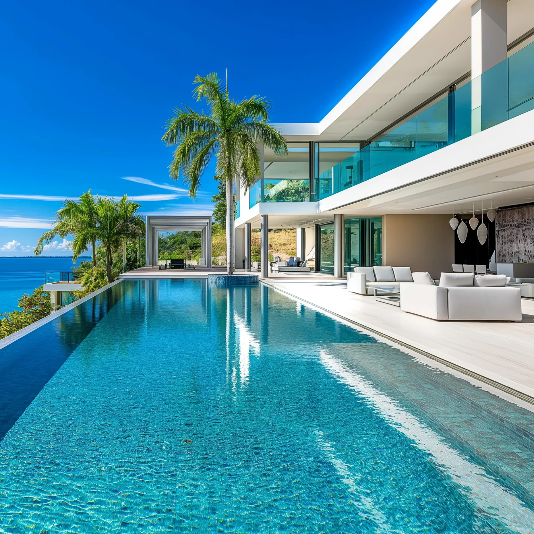 Luxurious and spacious villa living room